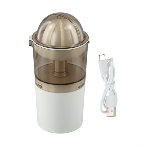 Oniissy Exprimidor eléctrico de cítricos con conos de acero inoxidable, máquina extractora de jugo de carga USB de gran capacidad para naranjas y otras frutas cítricas (blanco)