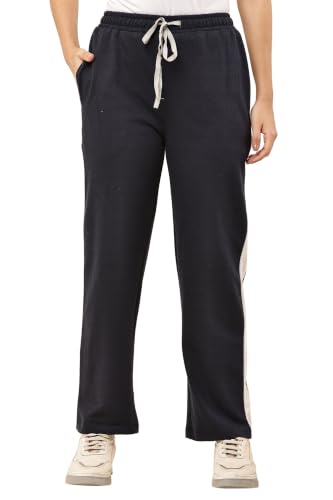 Image of Women's Loose Fit Track Pants - Polycotton Joggers with Elastic Waistband & Side Pockets | Lower Comfortable for Gym, Running & Casual Wear