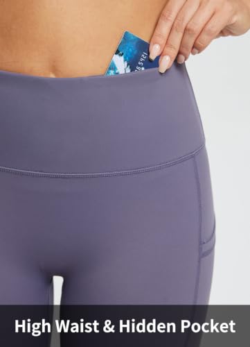 Image of baleaf Women's High Waist Biker Shorts with 3 Pockets