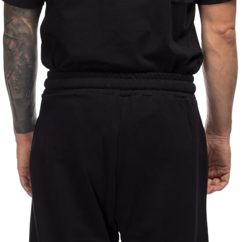 Pantalon noir en sweat de jogging décontracté coupe ajustée - 5