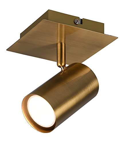 Trio Leuchten 802400104 Marley Base Spot, Ottone Anticato, L 12 Cm