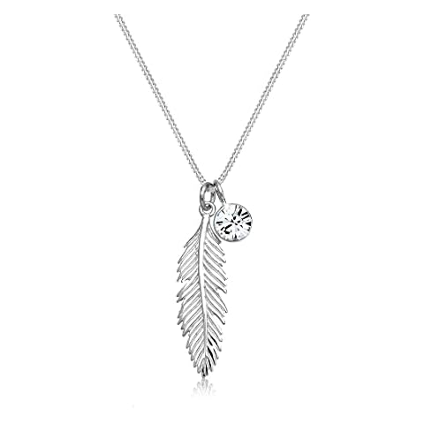 Elli Necklace Feather Crystal in Sterling Silver Cover