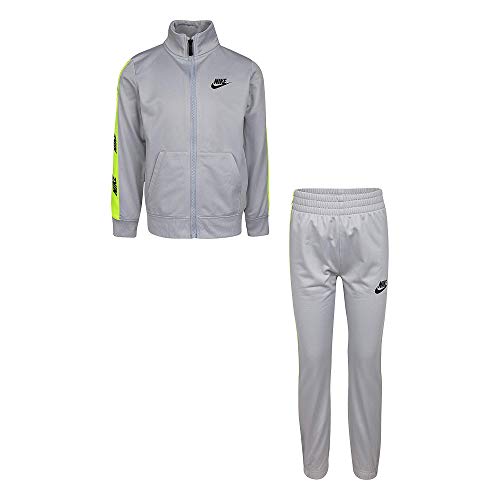 Nike Kids Boy's Logo Taping Jacket and Pants Two-Piece Track Set (Little Kids) (5T, Light Smoke Grey)