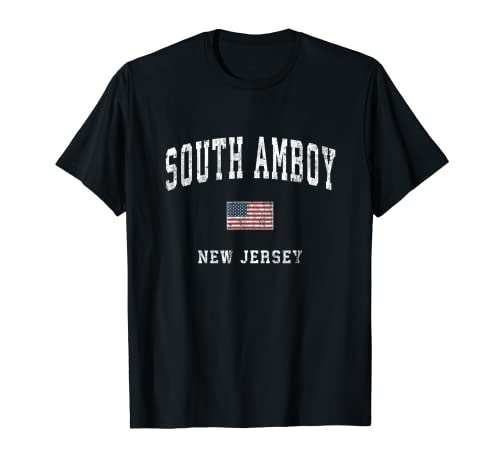 South Amboy Nueva Jersey NJ Vintage American Flag Deportes Camiseta