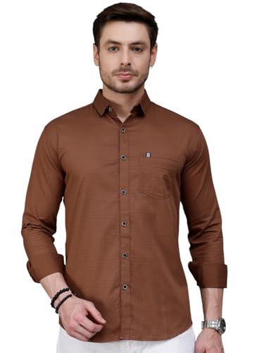 Image of Majestic Man Comfort Slim Fit Solid Pure Cotton Casual Shirt