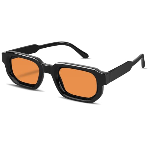 Retro Square Sunglasses for Women Mens Vintage Rectangle Thick Frame Womens Trendy Chunky Shades GM9605