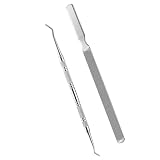 WUBAYI Edelstahl-Nagelfeilen – 16,2 cm langer doppelseitiger Nagelreiniger mit 18 cm vierseitiger Feile für eingewachsene Nagelpflege, Schmutzentfernung & ultimatives Maniküre-Pediküre-Werkzeug