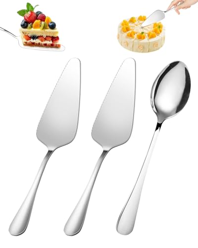 FUGLUS Juego de Cuchillo Y Servidor Para Pastel de Boda,conjunto de corte de pastel de acero inoxidable para boda incluyen cortador de pastel y servidor de pasteles para boda,Navidad(Con cuchara)
