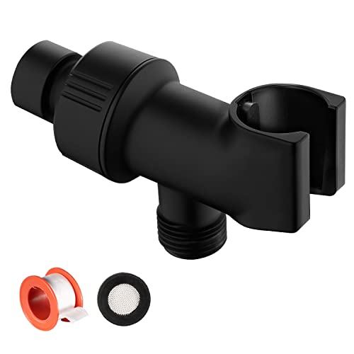 Universal Handbrausehalter für Handbrause, verstellbarer Duschhalter mit Messing Schwenkgelenk, Duscharm-Halterung, Duschhalterung, Duscharm-Adapter, Duschstab-Halterung - Mattschwarz Cover