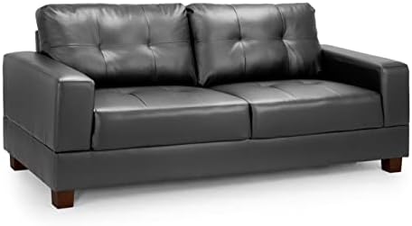 Honeypot - Sofa - Jerry - 3 Seater - 2 Seater - Armchair - Black - Grey - Faux leather (3 Seater, Grey Fabric)