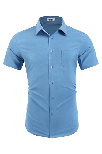 COOFANDY Mens Wrinkle Free Shirts 2025 Short Sleeve Casual Button Down Summer Dress Shirts3