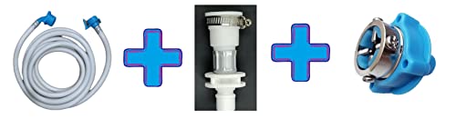 Image of Sanavya 3 Meter Hot & Cold Water Inlet Hose with Faucet & Adapter for Washing Machine & Dishwasher - Fully Automatic, Top & Front Load