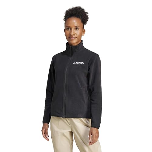 adidas Women's Terrex Multi Essentials Full Zip Fleece Jacket, Black, XXL