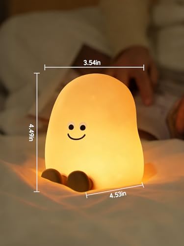 Image of QANYI Squishy Potato Night Light with Timer, 7 Color Changing & Dimmer, Rechargeable Silicone Lamp - Soft Glow for Bedroom, Desk, Cute Funny Gift for Adults Teens