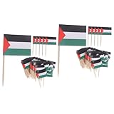 Zerodeko パレスチナ国旗つまようじ 100個 食品用装飾ピック 多国籍フルーツ旗 ケーキ旗ピック イベント装飾向け 食卓デコレーション パーティーフラッグ