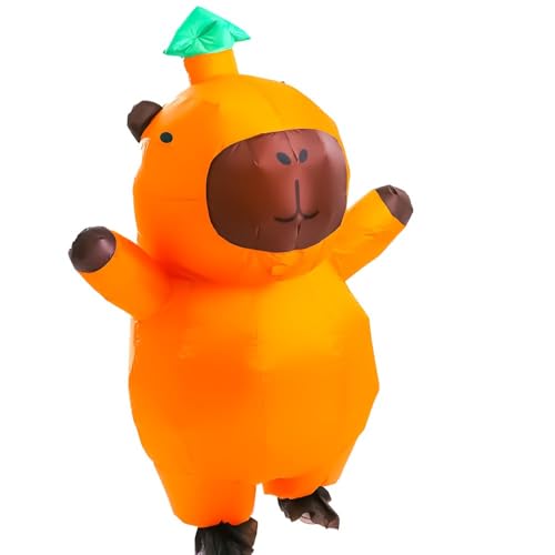 Yeffute Aufblasbares Capybara-Kostüm für Erwachsene, aufblasbare Halloween-Kostüme, lustige Tier-Aufblaskostüme (Braun)