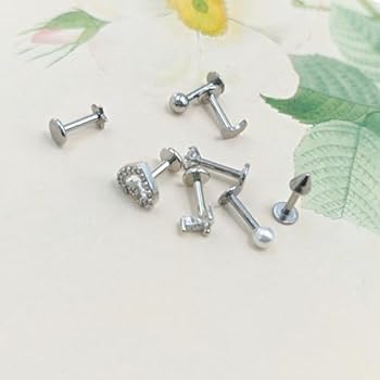 Piercing Labret Coroa Rosca Prata aço natura 6 mm - Estéril - unidade