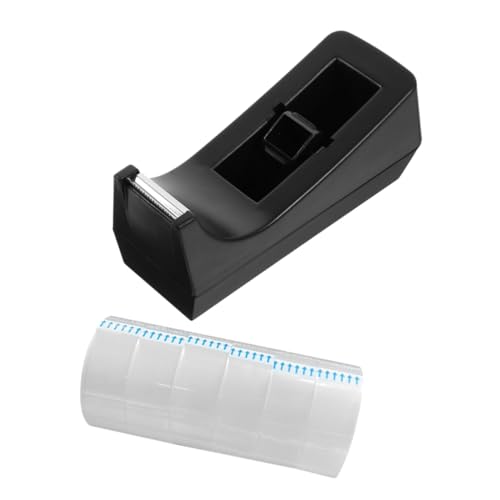 FUNNETOYU コンパクト卓上テープディスペンサー 座 巻透明マスキングテープ付き 滑り止め設計で片手操作可能 オフィス 学校 作業場向け耐久性