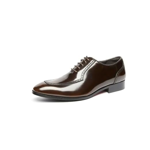 Sapato social masculino Oxford de couro envernizado, estilo britânico, negócios, formal, bico quadrado, sapatos de casamento, Café, 39