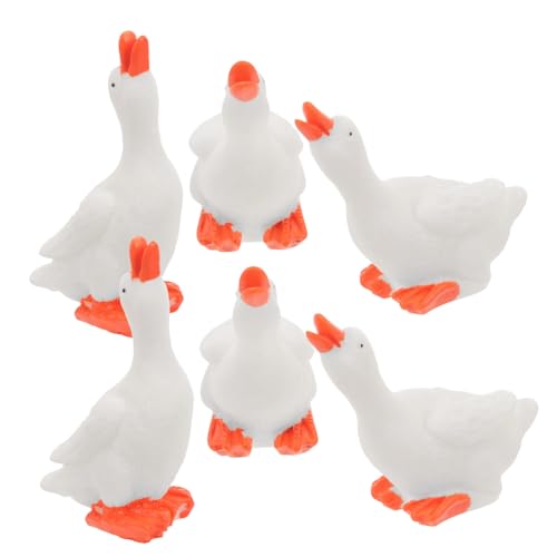Healifty 6 Stück Teiliges Gans Figurine Resin Statue für Garten Tischdeko und Puppenhaus und Langlebig für Kreative Dekorationen Innen und Außenbereichen