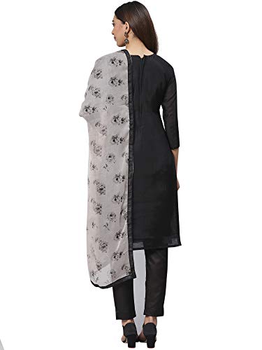 Image of AKHILAM Women's Chanderi Cotton Embroidered Unstitched Salwar Suit Material (Red 32DMK80 M Parent)
