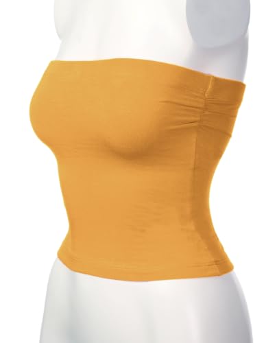 Image of Women's Shapewear Tube Tops Strapless Ruched Built-in Shelf Bra Casual