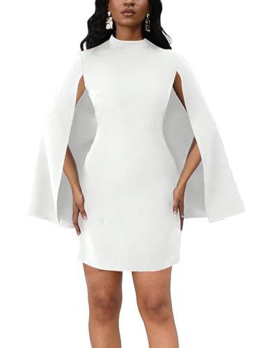 Xinlees Women's Bodycon Pencil Dress with Bell Sleeves Elegant and Versatile Casual Sheath Dress