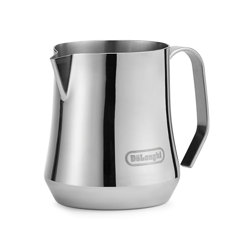 De'Longhi Melkkan DLSC069, Melkkan voor Handmatig Opschuimen, Ergonomische Handgreep, Capaciteit 500 ml, Roestvrij Staal