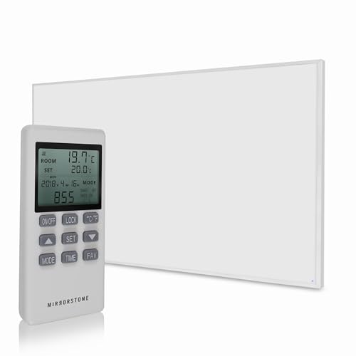 Mirrorstone NXT Gen Remote Controllable Thermostat 580W Far Infrared Electric Panel Heater - Energy Efficient