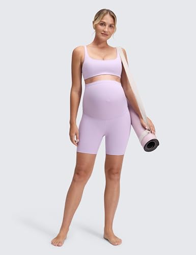 Image of CRZ YOGA Maternity Biker Shorts 6 inch | Butterluxe, Extremely Soft, Gentle Compression, Yoga, Super High Rise, U-shaped Belly, Pregnancy and Postpartum