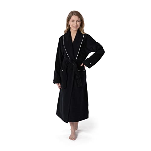 Abrigo con cuello albornoz Möve de algodón negro 5864, textil premium para el hogar 3
