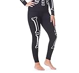 Rocky Fleece Lined Leggings Women Thermal Underwear Bottoms Women Thermal Leggings Womens Warm Long Johns Womens Thermals Pants Insulated Winter Cold Weather Ski (Skeleton Design - Medium)