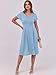 ANRABESS Women Summer Dress Casual Short Sleeve V Neck A-Line Knee Length Pleated Flowy 2026 Fashion Midi Dresses with Pocket Sky Blue X-Large