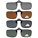 Eyekepper Flip-up Clip-on Sunglasses Polarized 2 3/8"x1 11/16" 4-Pack Metal Glasses Clip