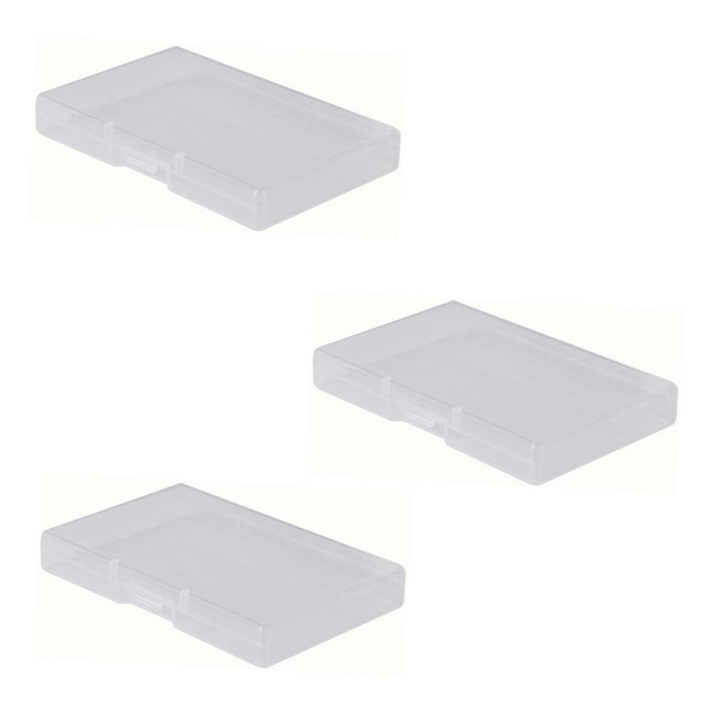 3 Pack Rectangle Plastic Storage Containers Box Case with Lids for Small Items - 3 7x2 5x0 6inches