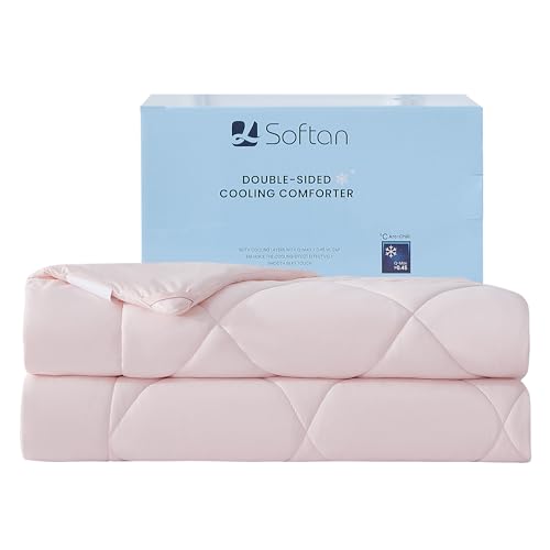 lasoftan Cooling Comforter King, Cal King Cooling Blanket, Light Pink
