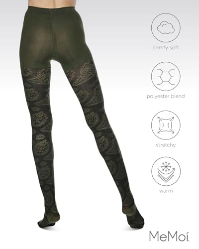 Image of MeMoi Diamond Pattern Swirl Cotton Blend Women's Sweater Tights