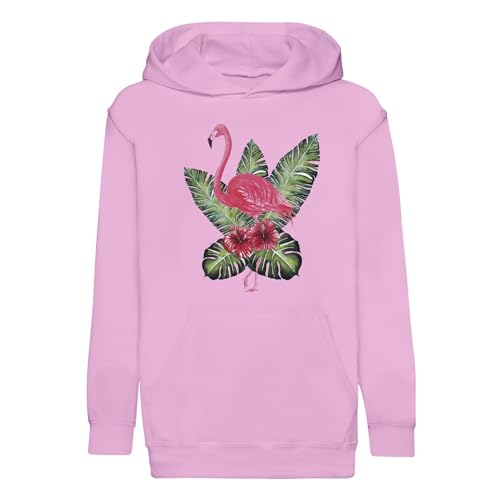 Sweat à capuche enfant flamand rose, une idée cadeau anniversaire motif tropical