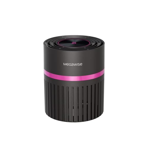 Image of MEGAWISE Portable Air Purifier, H13 True HEPA 3-in-1 Filter, 99.97% 0.3 Micron Filtration, Dust Smoke Pet Dander, Ozone Free, Ultra-Quiet 24dB, Small Tabletop Air Cleaner for Bedroom Home Office