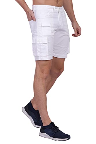 Image of Men's Cargo Shorts (Grey, Black, White, Olive Green, Navy Blue, Khaki, Cream)