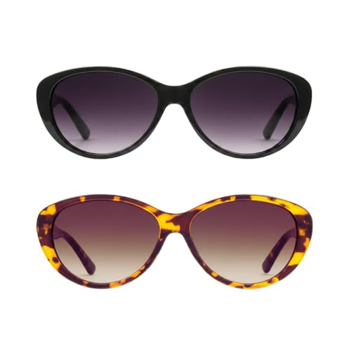 Image of proSPORT | Cat Eye Womens Full Lens Tinted Reading Sunglasses Oversize NOT BIFOCAL