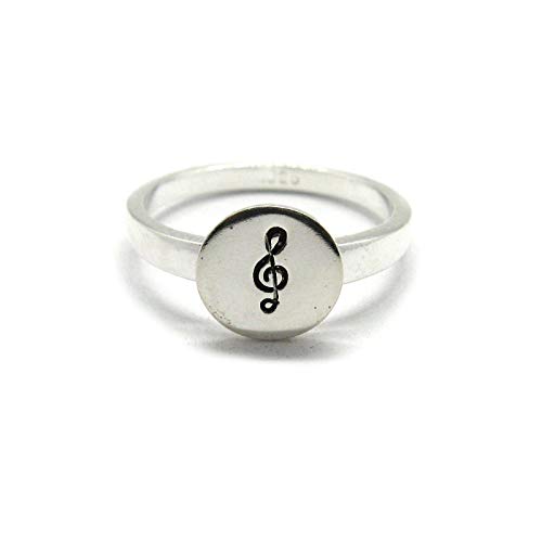 Bague en argent massif 925 Clé de sol Empress R001918 pour passionnés de musique