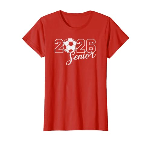 Senior 2026 Soccer Mom High School Graduation Outfit Proud T-Shirt, Women, Red, 3X-Large