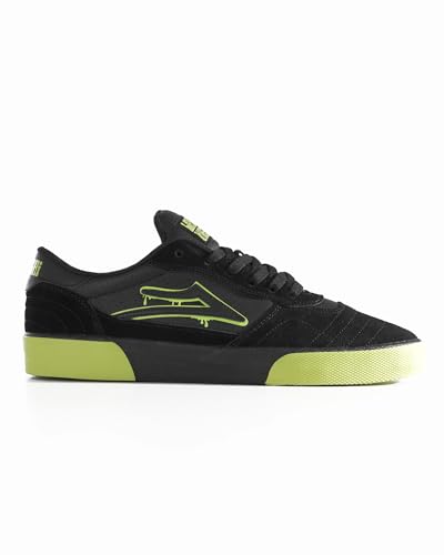 Lakai Cambridge Low-Top Men’s Skateboarding Shoes – Acid Lime Black Crystal, Size 8 US – Durable, Grippy & Breathable Skate Shoes for Men – Men’s Skateboard Shoe, Low Top Skater Shoe