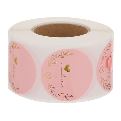 Alipis Pegatinas Adhesivas DIY Redondas para Embalaje y Decoración Etiquetas Autoadhesivas con Diseño Home Made With Love para Sellado de Cajas Sobres y Regalos