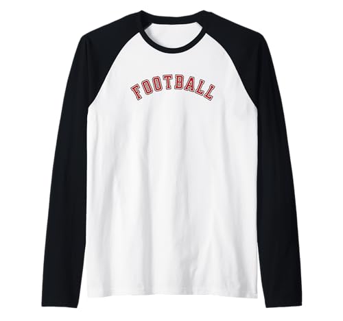 Fútbol Diseño de texto simple y minimalista Camiseta Manga Raglan
