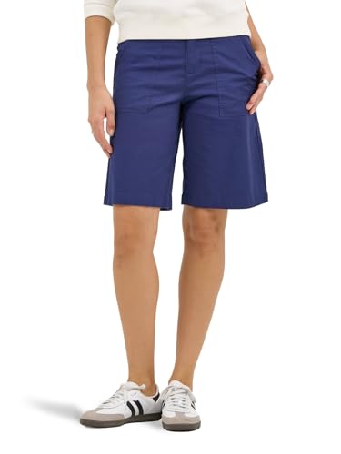 Lee Women's Ultra Lux Comfort with Flex-to-Go Utility Bermuda Short, Medieval Blue, 14