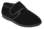 footloose.shoes Diabetic Orthopedic Men's Easy Close Wide-Fitting Touch Close Bar-strap Shoe Slippers Sizes 6-14 (Black Zac, UK Footwear Size System, Adult, Men, Numeric, Wide, 11)