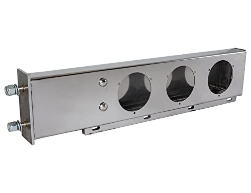 Image of Buyers Products LB6303SST 30 inch Stainless Steel Mudflap Hangers for Semi Trucks, 2 Lightboxes with 4 inch Light Cutouts, 30 inch Lx3 Dx6 H, Includes Driver and Passenger Side Boxes, Lights NOT Included
