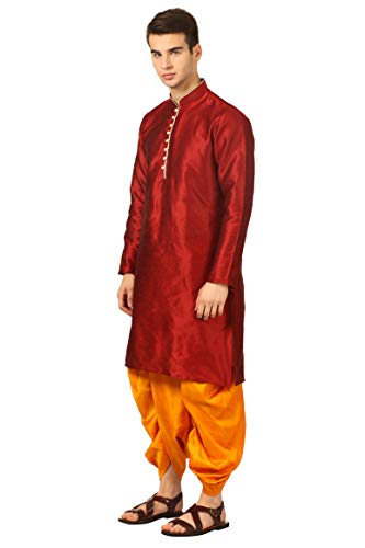 Image of Royal Kurta Men's Cotton Silk Dhoti Kurta (White)